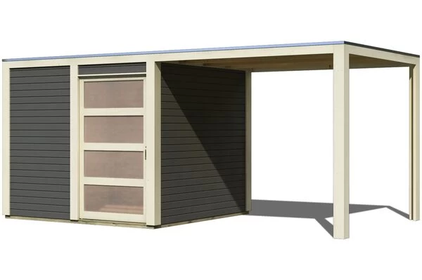 KARIBU Gartenhaus Qubic, Fichtenholz 19 Mm, Flachdach 4 KARIBU Gartenhaus Qubic, Fichtenholz 19 Mm, Flachdach – Bild 2