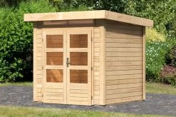 KARIBU Gartenhaus Kandern 1, Fichtenholz 28 Mm, Flachdach 5 KARIBU Gartenhaus Kandern 1, Fichtenholz 28 Mm, Flachdach -Warmer Garten 2 18008 1.jpg