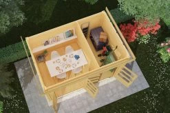 KARIBU Gartenhaus Schönbuch, Fichtenholz 38 Mm, Naturbelassen 7 KARIBU Gartenhaus Schönbuch, Fichtenholz 38 Mm, Naturbelassen -Warmer Garten 2 18040 1.jpg