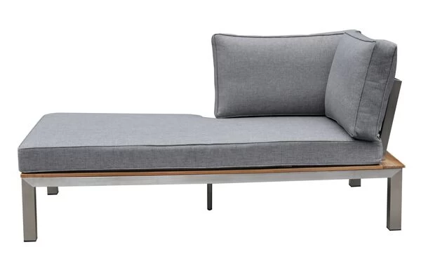 OUTFLEXX Chaiselongue, Silber/grau, Edelstahl/FSC-Teakholz/Textil, 158 X 76 X 64 Cm 4 OUTFLEXX Chaiselongue, Silber/grau, Edelstahl/FSC-Teakholz/Textil, 158 X 76 X 64 Cm – Bild 2