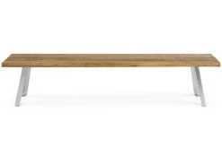 OUTFLEXX Gartenbank, Edelstahl/recyceltes FSC®-Teak, 220x40x45xm, A-Gestell, Rustikal Gebürstet -Warmer Garten 2 18324.jpg