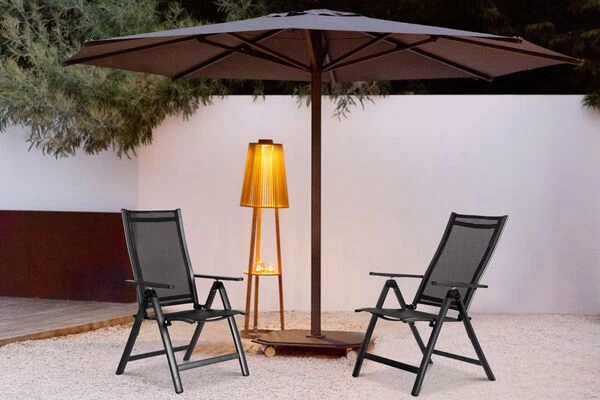 OUTFLEXX Multipositionssessel, Anthrazit Matt/schwarz, Alu/Textilene, 60x70x106cm, 7-fach Verstellbar 4 OUTFLEXX Multipositionssessel, Anthrazit Matt/schwarz, Alu/Textilene, 60x70x106cm, 7-fach Verstellbar – Bild 2