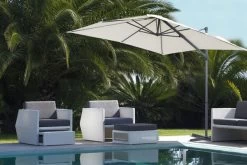 OUTFLEXX Ampelschirm, Anthrazit/creme, Pulverbesch. Aluminium, 250x250cm, Inkl. Plattenständer -Warmer Garten 2 18353.jpg