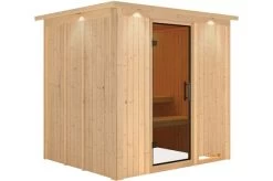 KARIBU Systemsauna Sodin, Fichtenholz 68mm, Fronteinstieg, Ca. 3,3m² -Warmer Garten 2 18412 21.jpg