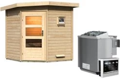 KARIBU Saunahaus Pekka, Fichtenholz 38mm, Eckeinstieg, Ca. 3,7m² -Warmer Garten 2 18478 8.jpg