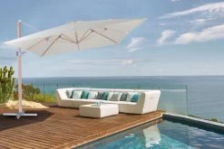 OUTFLEXX Ampelschirm, Creme, Aluminium In Holzoptik, 400x300cm, Inkl. Plattenständer -Warmer Garten 2 18511.jpg