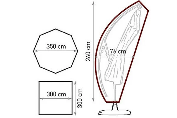BELARDO Schutzhülle Für Ampelschirme Bis Ø 350 Bzw. 300 X 300 Cm, Silbergrau, Polyethylen, 76 X 76 X 260 Cm, Verstärkte Ösen 4 BELARDO Schutzhülle Für Ampelschirme Bis Ø 350 Bzw. 300 X 300 Cm, Silbergrau, Polyethylen, 76 X 76 X 260 Cm, Verstärkte Ösen – Bild 2