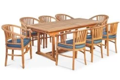OUTFLEXX Esstischgarnitur, Teakholz, Ausziehtisch 195/295 X 90 Cm, 8 Armlehnensessel, Inkl. Polster -Warmer Garten 2 19368.jpg