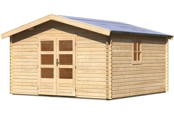 KARIBU Blockbohlenhaus Meldorf 6, Fichtenholz Ca. 40 Mm, Satteldach 4 KARIBU Blockbohlenhaus Meldorf 6, Fichtenholz Ca. 40 Mm, Satteldach – Bild 2