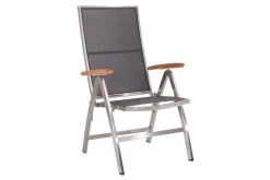 STERN Cardiff Esstischgruppe, Silber/silbergrau, Edelstahl/Teak, Tisch 200 X 100 Cm, 6 Multipositionssessel 11 STERN Cardiff Esstischgruppe, Silber/silbergrau, Edelstahl/Teak, Tisch 200 X 100 Cm, 6 Multipositionssessel -Warmer Garten 2 19775.jpg