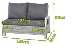 SIENA GARDEN Corido 2-Sitzer Sofa, Ice Grey, Alu / Gardino®-Geflecht, 136x83x88 Cm, Armlehne Links -Warmer Garten 2 20191.jpg