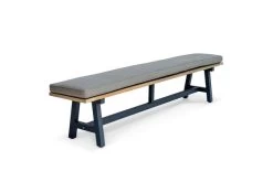 OUTFLEXX Belanda Bank, Dark Grey/natur, Alu/recycled FSC®-Teak, 200x40x45cm, Rustikal Gebürstet, A-Gestell 7 OUTFLEXX Belanda Bank, Dark Grey/natur, Alu/recycled FSC®-Teak, 200x40x45cm, Rustikal Gebürstet, A-Gestell -Warmer Garten 2 20322.jpg