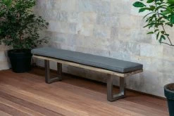 OUTFLEXX Bank, Natur, Edelstahl & Recycled FSC-Teak, 200x40x45cm, Baumkante -Warmer Garten 2 20356.jpg