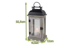 OUTFLEXX Laterne, Weiß/schwarz, Holz/Metall, Ca. 16,5x12x32,5 Cm, Shabby Chic-Look -Warmer Garten 2 20886.jpg