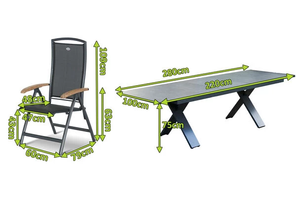 HARTMAN Sondermodell Xanadu / Raffaelo Sitzgruppe, Xerix/anthrazit, Alu/Glaskeramik, 6 Multipos, 220/280x100cm 4 HARTMAN Sondermodell Xanadu / Raffaelo Sitzgruppe, Xerix/anthrazit, Alu/Glaskeramik, 6 Multipos, 220/280x100cm – Bild 2
