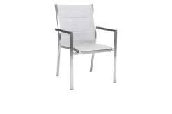STERN Cardiff Stapelsessel, Silber, Edelstahl/Textil/Aluminiumarmlehnen, 61x57x92 Cm, Gepolstert, Stapelbar
