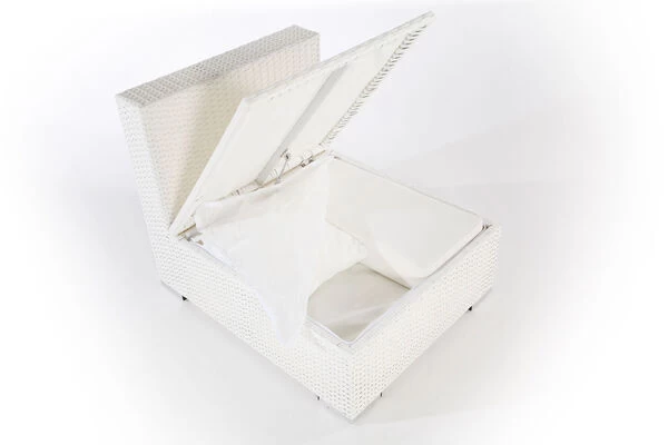 OUTFLEXX Mittelelement, Weiß, Polyrattan, Inkl. Polster, Wasserfeste Kissenbox 4 OUTFLEXX Mittelelement, Weiß, Polyrattan, Inkl. Polster, Wasserfeste Kissenbox – Bild 2