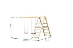 KARIBU Anna Turm, Naturbelassen, Nordische Fichte, 415x264x270cm, Mit Rutsche Blau,Doppelschaukel Und Gerüst -Warmer Garten 30407 9 06.jpg