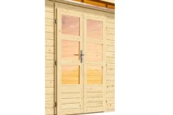 KARIBU Gartenhaus Kastorf 6, Naturbelassen, Fichtenholz 28mm, 612 X 274 X 222 Cm, Flachdach, Anbau 3,2m -Warmer Garten 30467 1 02.jpg