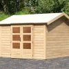 KARIBU Gartenhaus Theres 7, Naturbelassen, Fichtenholz 28mm, 337 X 304 X 250 Cm, Satteldach, Massivholzdach 2 KARIBU Gartenhaus Theres 7, Naturbelassen, Fichtenholz 28mm, 337 X 304 X 250 Cm, Satteldach, Massivholzdach -Warmer Garten 30470 3 01.jpg