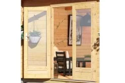 KARIBU Gartenhaus Radeburg 1, Naturbelassen, Fichtenholz 40mm, 664 X 309 X 229,5 Cm, Pultdach, Anbau 3,3m Mit Rückwand -Warmer Garten 30475 1 02.jpg