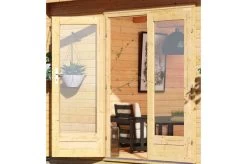 KARIBU Gartenhaus Radeburg 2, Naturbelassen, Fichtenholz 40mm, 724 X 309 X 229,5 Cm, Pultdach, Anbau 3,3m -Warmer Garten 30477 1 02.jpg