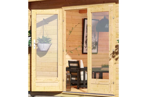 KARIBU Gartenhaus Radeburg 2, Naturbelassen, Fichtenholz 40mm, 724 X 309 X 229,5 Cm, Pultdach, Anbau 3,3m Mit Rückwand 5 KARIBU Gartenhaus Radeburg 2, Naturbelassen, Fichtenholz 40mm, 724 X 309 X 229,5 Cm, Pultdach, Anbau 3,3m Mit Rückwand – Bild 3