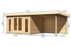 KARIBU Gartenhaus Radeburg 2, Naturbelassen, Fichtenholz 40mm, 724 X 309 X 229,5 Cm, Pultdach, Anbau 3,3m Mit Rückwand 18 KARIBU Gartenhaus Radeburg 2, Naturbelassen, Fichtenholz 40mm, 724 X 309 X 229,5 Cm, Pultdach, Anbau 3,3m Mit Rückwand -Warmer Garten 30478 1 05.jpg