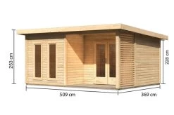 KARIBU Terrassenhaus Radeburg 5, Naturbelassen, Fichtenholz 38mm, 560 X 368 X 254 Cm, Flachdach -Warmer Garten 30482 1 05.jpg