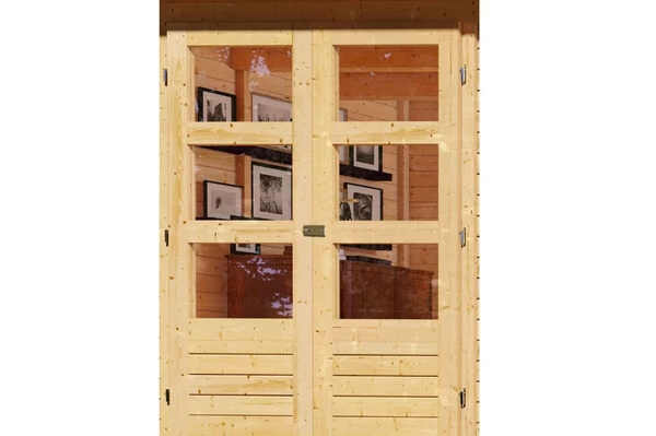 KARIBU Gartenhaus Askola 3,5, Naturbelassen, Fichtenholz 19mm, 491 X 246 X 211 Cm, Flachdach, Anbau 2,4m Mit Rückwand 4 KARIBU Gartenhaus Askola 3,5, Naturbelassen, Fichtenholz 19mm, 491 X 246 X 211 Cm, Flachdach, Anbau 2,4m Mit Rückwand – Bild 2