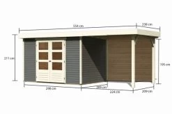 KARIBU Gartenhaus Askola 4, Terragrau, Fichtenholz 19mm, 554 X 217 X 211 Cm, Flachdach, Anbau 2,4m Mit Rückwand 16 KARIBU Gartenhaus Askola 4, Terragrau, Fichtenholz 19mm, 554 X 217 X 211 Cm, Flachdach, Anbau 2,4m Mit Rückwand -Warmer Garten 30537 8 05.jpg