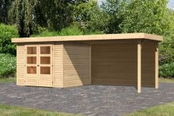 KARIBU Gartenhaus Askola 3,5, Naturbelassen, Fichtenholz 19mm, 528,5 X 246 X 211 Cm, Flachdach, Seitlicher Anbau 2,8m Mit Rückwand 14 KARIBU Gartenhaus Askola 3,5, Naturbelassen, Fichtenholz 19mm, 528,5 X 246 X 211 Cm, Flachdach, Seitlicher Anbau 2,8m Mit Rückwand -Warmer Garten 30540 5 02.jpg