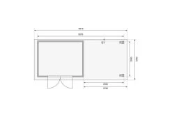KARIBU Gartenhaus Askola 4, Terragrau, Fichtenholz 19mm, 591,5 X 217 X 211 Cm, Flachdach, Seitlicher Anbau 2,8m Mit Rückwand -Warmer Garten 30540 8 06.jpg