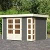 KARIBU Gartenhaus Kerko 5, Terragrau, Fichtenholz 19mm, 329 X 246 X 210 Cm, Flachdach, Doppelflügeltür -Warmer Garten 30542 2 01.jpg