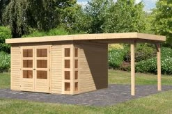 KARIBU Gartenhaus Kerko 6, Naturbelassen, Fichtenholz 19mm, 558 X 306 X 216 Cm, Flachdach, Anbau 2,4m 14 KARIBU Gartenhaus Kerko 6, Naturbelassen, Fichtenholz 19mm, 558 X 306 X 216 Cm, Flachdach, Anbau 2,4m -Warmer Garten 30543 3 02.jpg