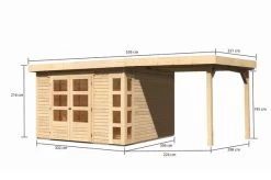 KARIBU Gartenhaus Kerko 6, Naturbelassen, Fichtenholz 19mm, 558 X 306 X 216 Cm, Flachdach, Anbau 2,4m 17 KARIBU Gartenhaus Kerko 6, Naturbelassen, Fichtenholz 19mm, 558 X 306 X 216 Cm, Flachdach, Anbau 2,4m -Warmer Garten 30543 3 05.jpg