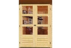 KARIBU Gartenhaus Kerko 5, Naturbelassen, Fichtenholz 19mm, 591,5 X 246 X 210 Cm, Flachdach, Anbau 2,8m -Warmer Garten 30546 1 02.jpg
