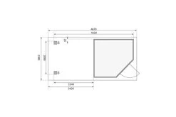 KARIBU Gartenhaus Schwandorf 3 , Naturbelassen, Fichtenholz 19mm, 467 X 217 X 218 Cm, Flachdach, Anbau 2,4m Mit Rückwand -Warmer Garten 30549 1 06.jpg