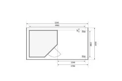 KARIBU Gartenhaus Schwandorf 5, Terragrau, Fichtenholz 19mm, 530 X 246 X 218 Cm, Flachdach, Anbau 2,8m -Warmer Garten 30550 06.jpg