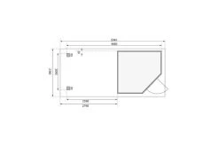KARIBU Gartenhaus Schwandorf 3, Terragrau, Fichtenholz 19mm, 504,5 X 217 X 218 Cm, Flachdach, Anbau 2,8m Mit Rückwand -Warmer Garten 30551 2 06.jpg