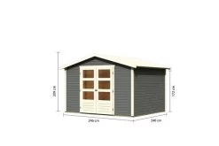 KARIBU Gartenhaus Amberg 4, Terragrau, Fichtenholz 19mm, 272 X 246 X 209 Cm, Satteldach, Doppelflügeltür 15 KARIBU Gartenhaus Amberg 4, Terragrau, Fichtenholz 19mm, 272 X 246 X 209 Cm, Satteldach, Doppelflügeltür -Warmer Garten 30553 2 05.jpg