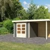 KARIBU Gartenhaus Kandern3 , Terragrau, Fichtenholz 28mm, 522,5 X 244 X 222 Cm, Pultdach, Anbau 2,35m Mit Rückwand -Warmer Garten 30555 2 01.jpg
