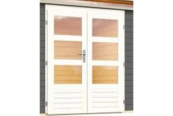 KARIBU Gartenhaus Kandern3 , Terragrau, Fichtenholz 28mm, 522,5 X 244 X 222 Cm, Pultdach, Anbau 2,35m Mit Rückwand -Warmer Garten 30555 2 03.jpg