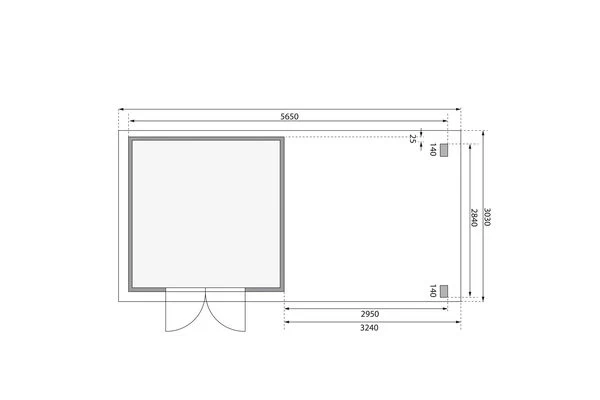KARIBU Gartenhaus Kandern 6, Terragrau, Fichtenholz 28mm, 612 X 274 X 222 Cm, Pultdach, Anbau 3,2m 8 KARIBU Gartenhaus Kandern 6, Terragrau, Fichtenholz 28mm, 612 X 274 X 222 Cm, Pultdach, Anbau 3,2m – Bild 6