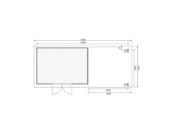 KARIBU Gartenhaus Kandern7 , Naturbelassen, Fichtenholz 28mm, 702 X 244 X 222 Cm, Pultdach, Anbau 3,2m Mit Rückwand -Warmer Garten 30559 3 06.jpg