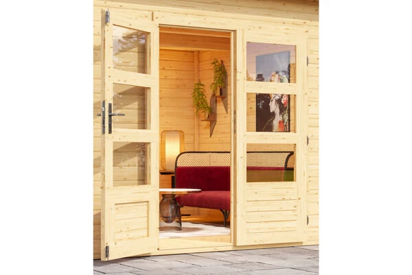 KARIBU Gartenhaus Northeim 4, Naturbelassen, Fichtenholz 40mm, 724 X 309 X 229 Cm, Pultdach, Anbau 3m Mit Rückwand 5 KARIBU Gartenhaus Northeim 4, Naturbelassen, Fichtenholz 40mm, 724 X 309 X 229 Cm, Pultdach, Anbau 3m Mit Rückwand – Bild 3