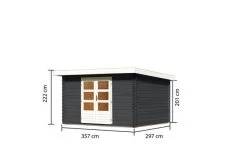 KARIBU Gartenhaus Bastrup 7, Anthrazit, Fichtenholz 28mm, 357 X 297 X 222 Cm, Pultdach, Eco Doppelflügeltür 17 KARIBU Gartenhaus Bastrup 7, Anthrazit, Fichtenholz 28mm, 357 X 297 X 222 Cm, Pultdach, Eco Doppelflügeltür -Warmer Garten 30562 5 05.jpg