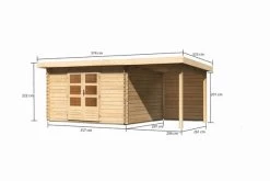 KARIBU Gartenhaus Bastrup7 , Naturbelassen, Fichtenholz 28mm, 574,5 X 297 X 222 Cm, Pultdach, Anbau 2m Mit Rückwand 16 KARIBU Gartenhaus Bastrup7 , Naturbelassen, Fichtenholz 28mm, 574,5 X 297 X 222 Cm, Pultdach, Anbau 2m Mit Rückwand -Warmer Garten 30563 5 05.jpg