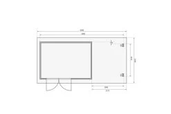 KARIBU Gartenhaus Bastrup8 , Naturbelassen, Fichtenholz 28mm, 604,5 X 297 X 222 Cm, Pultdach, Anbau 2m Mit Rückwand -Warmer Garten 30564 06.jpg