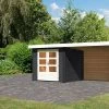 KARIBU Gartenhaus Bastrup2 , Anthrazit, Fichtenholz 28mm, 554 X 237 X 220 Cm, Pultdach, Anbau 3m Mit Rückwand -Warmer Garten 30566 2 01.jpg